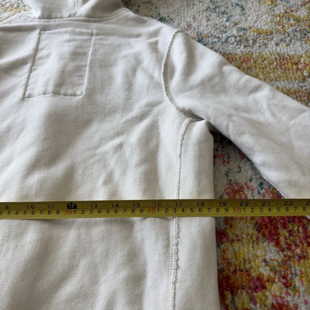 Vintage Abercrombie & Fitch Y2K White Zip Up Hoodie Muscle Fit Medium